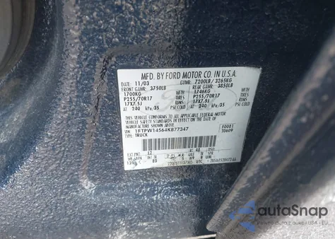 2004 Ford F-150 Fx4/Lariat/Xlt z USA, uszkodzony, nr VIN 1FTPW14564KB77347